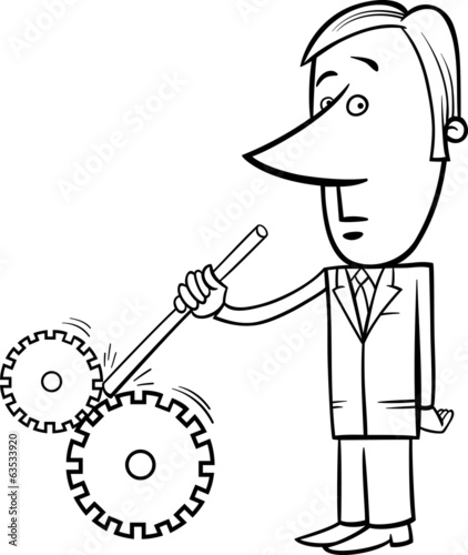 saboteur businessman cartoon illustration