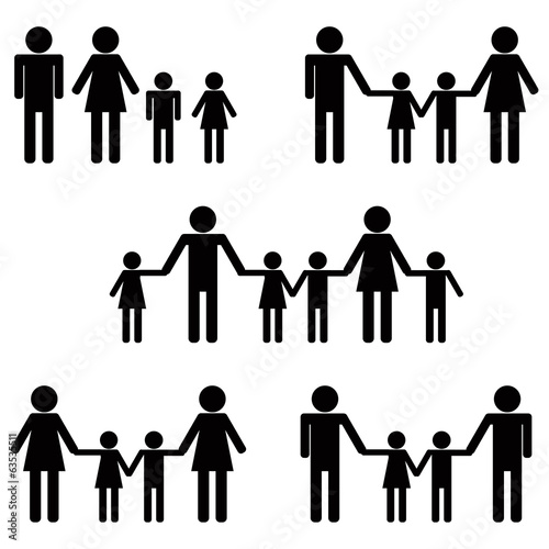 Symbolic Icon People Families: Hetero, Homosexual, Patchwork