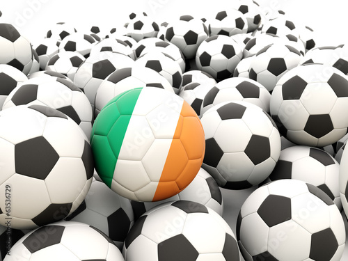 Football with flag of ireland