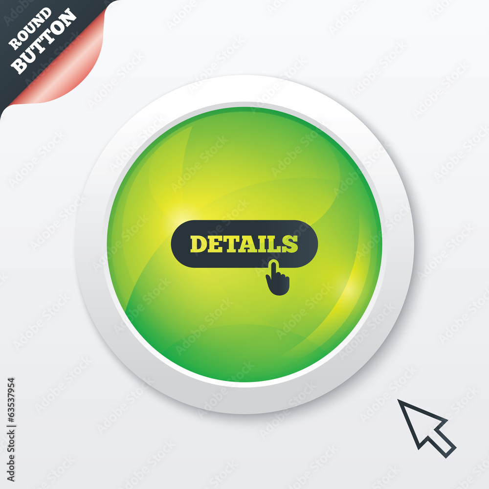 Details with hand pointer icon. More symbol. Details with hand pointer icon. More symbol.