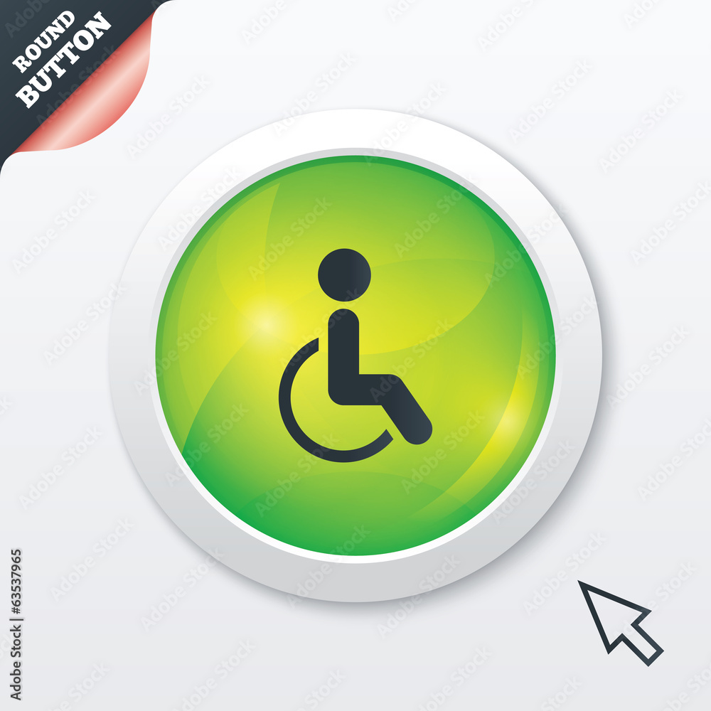 Disabled sign icon. Human on wheelchair symbol. Disabled sign icon. Human on wheelchair symbol.