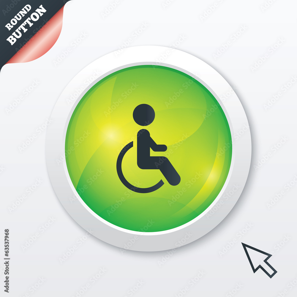 Disabled sign icon. Human on wheelchair symbol. Disabled sign icon. Human on wheelchair symbol.