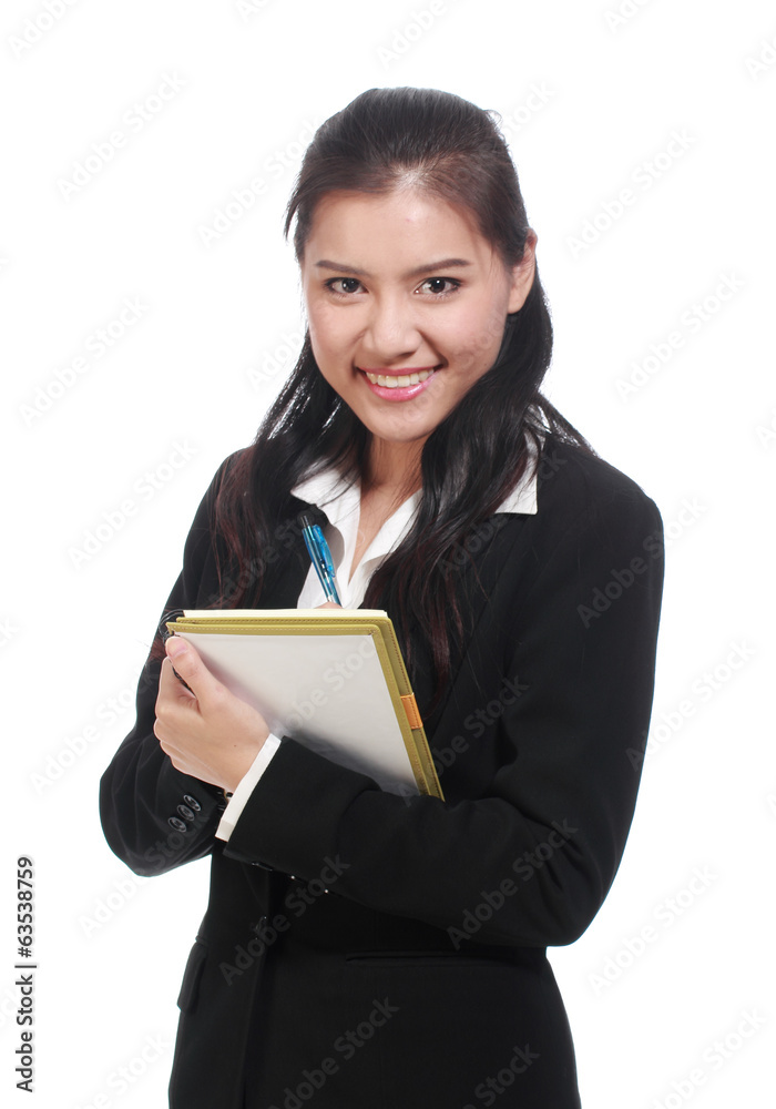 Beautiful Asian woman scheduling an appointment Beautiful Asian woman scheduling an appointment