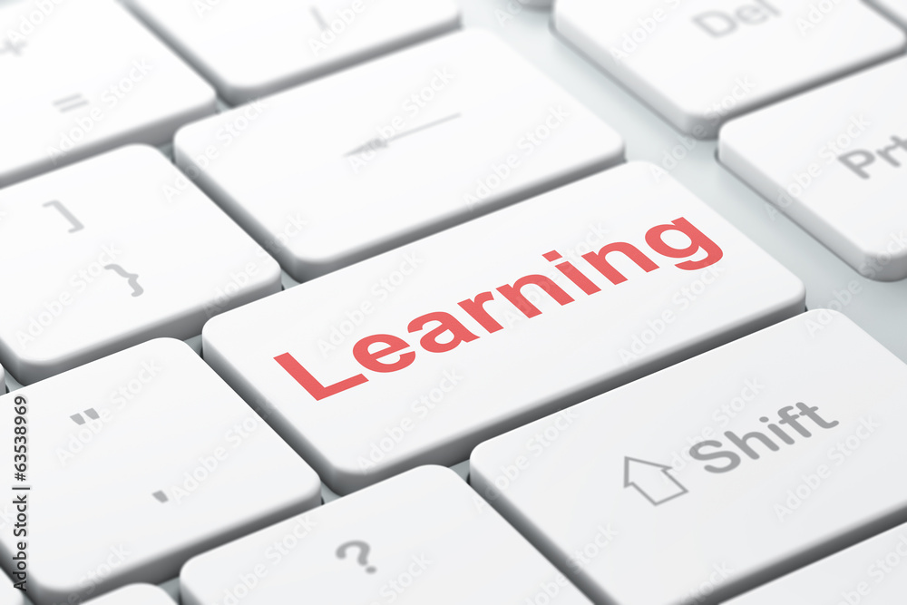 Education concept: Learning on computer keyboard background Education concept: Learning on computer keyboard background