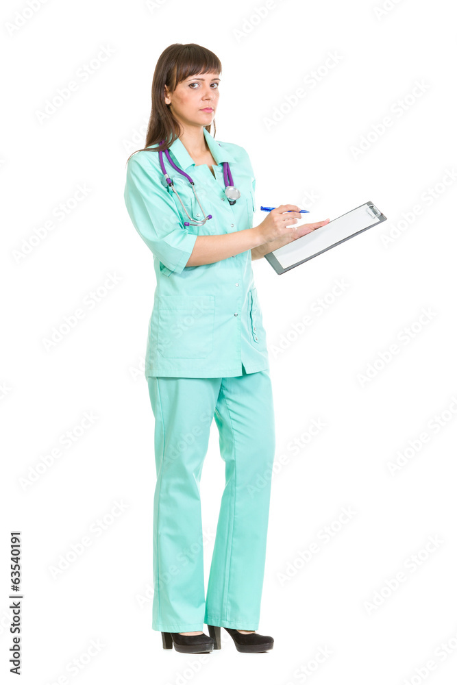 female medical doctor with stethoscope isolated female medical doctor with stethoscope isolated