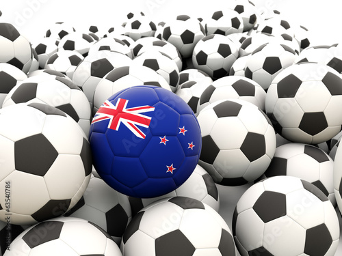 Football with flag of new zealand