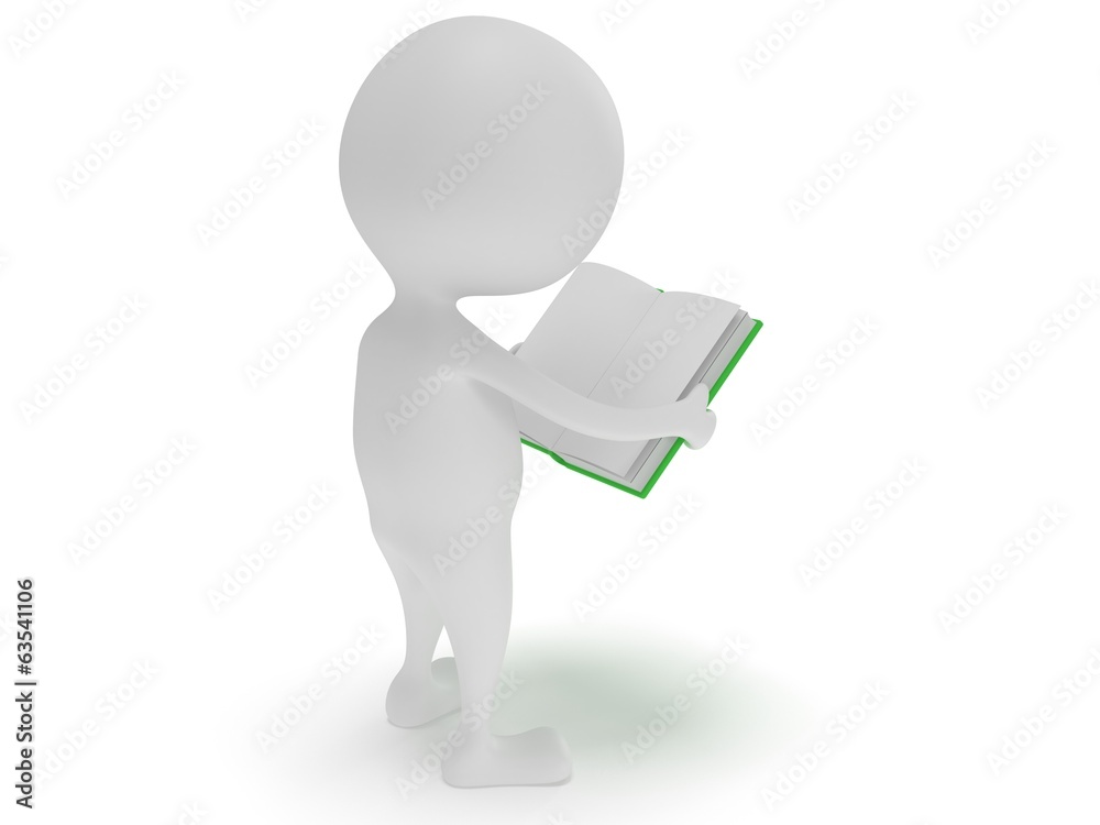 Man reading book. 3d render Man reading book. 3d render