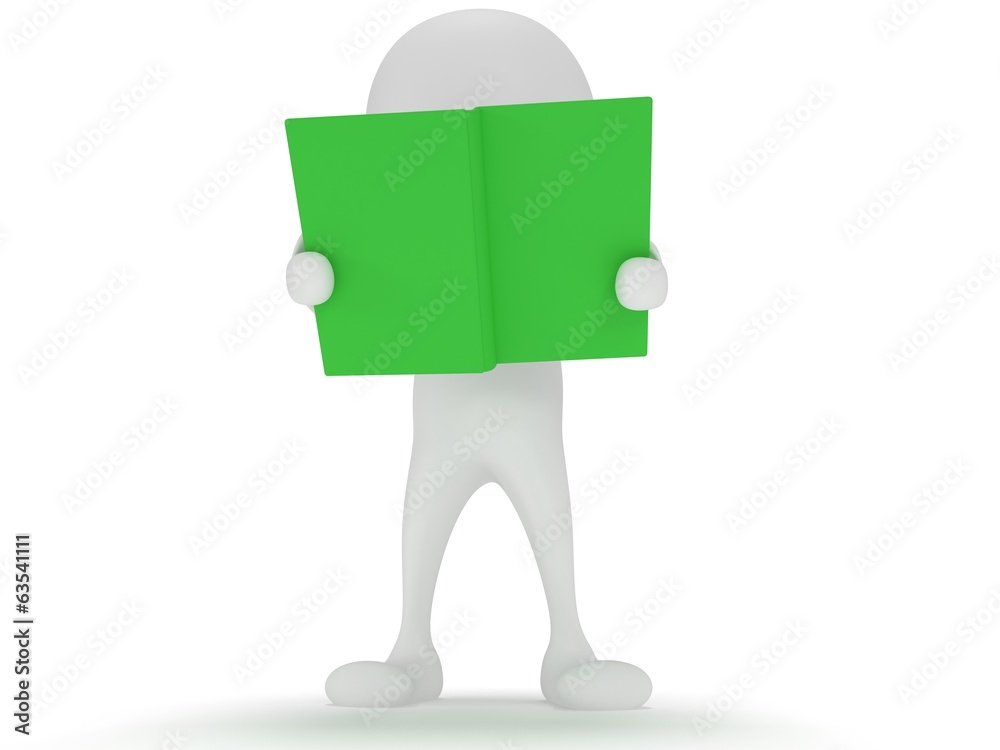 Man reading book. 3d render Man reading book. 3d render