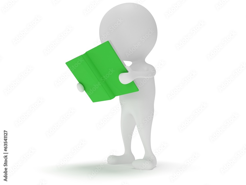 Man reading book. 3d render Man reading book. 3d render