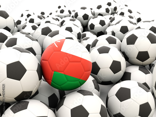 Football with flag of oman