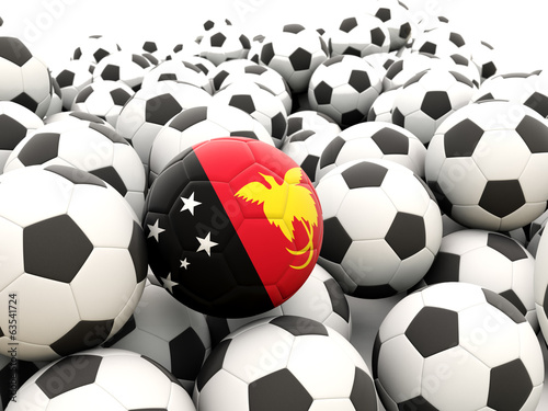 Football with flag of papua new guinea