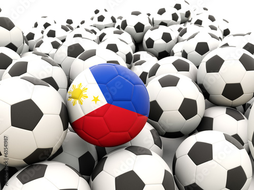 Football with flag of philippines