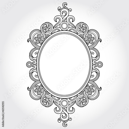Vintage ornate frame with place for your text. Victorian decor.