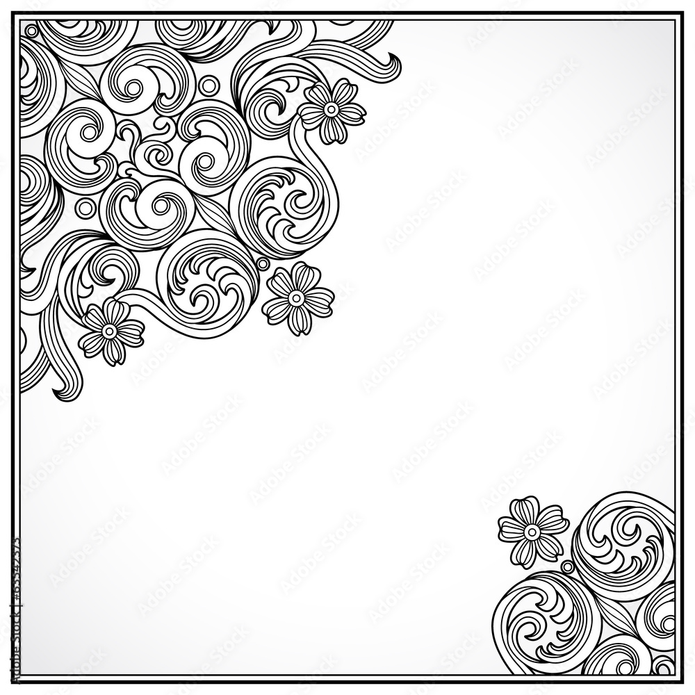 Vintage ornate border with place for text. Ornamental pattern.