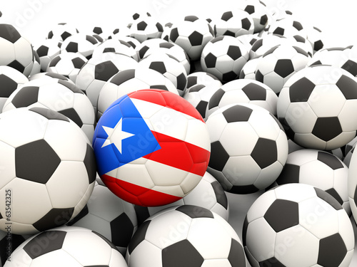 Football with flag of puerto rico
