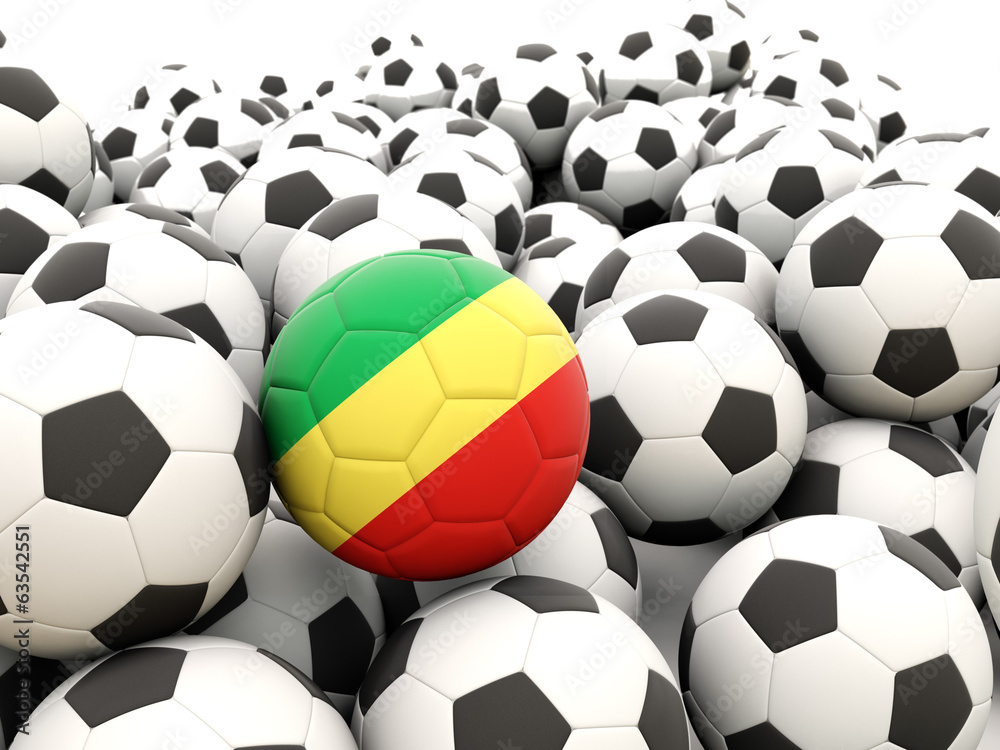 Football with flag of republic of the congo Football with flag of republic of the congo