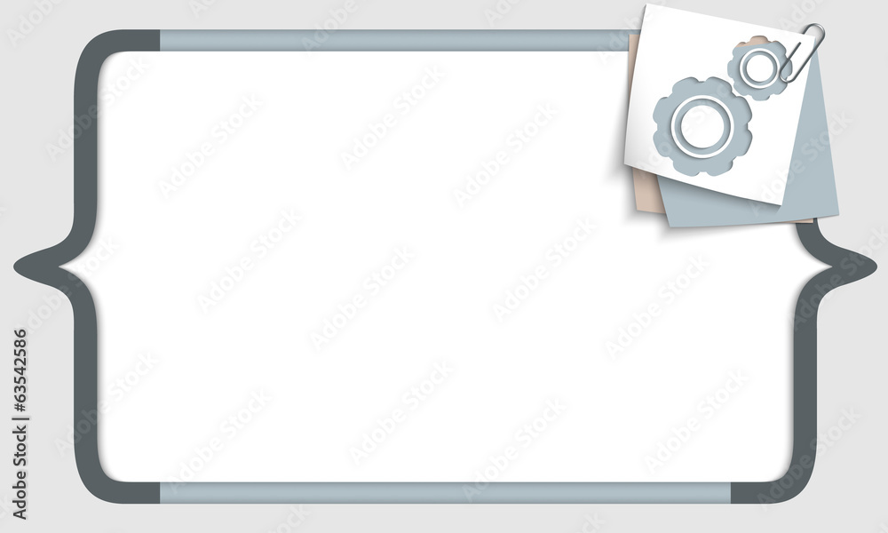 vector frame for any text with square brackets and cogwheels vector frame for any text with square brackets and cogwheels