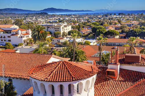 Court House Orange Roofs Pacific Ocean Santa Barbara California photo