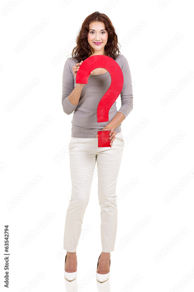 woman with question mark woman with question mark