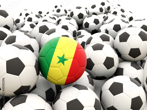 Football with flag of senegal