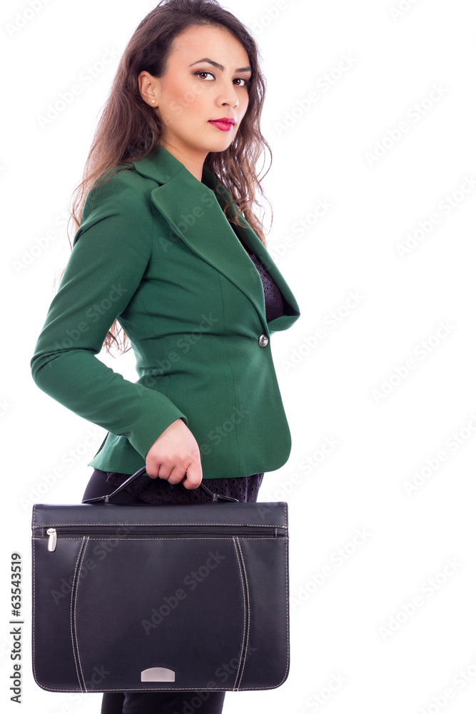 Portrait of a young businesswoman holding a briefcase Portrait of a young businesswoman holding a briefcase