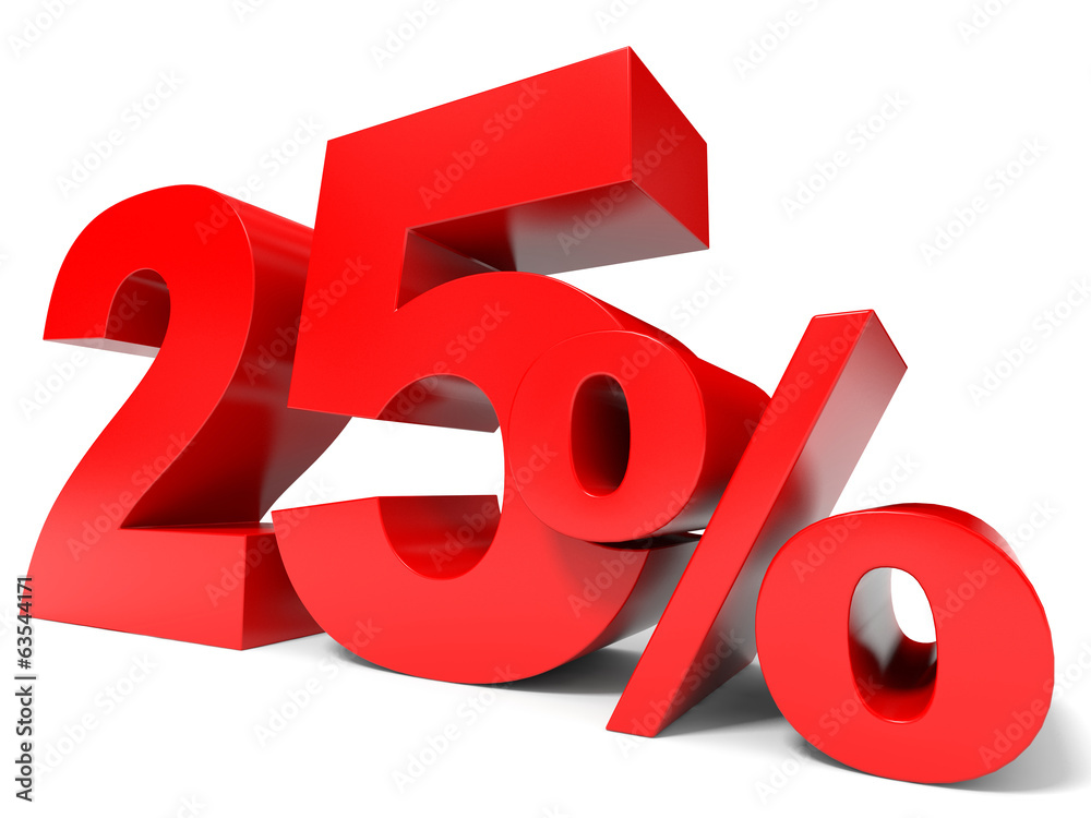 Red twenty five percent off. Discount 25%. Red twenty five percent off. Discount 25%.
