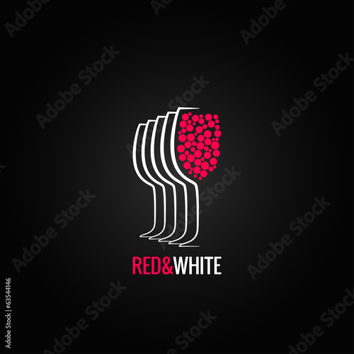 wine glass red and white backgraund