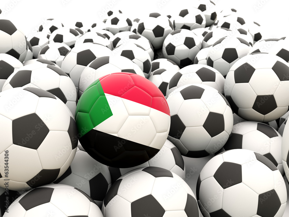 Football with flag of sudan Football with flag of sudan