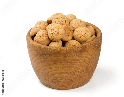 Traditional italian almond cookies - amaretti, isolated on white