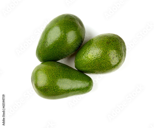 fresh avocado fruit isolated on white