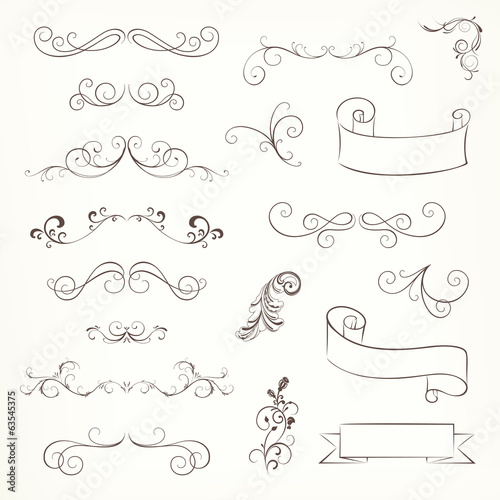 Vector Illustration of Ornate Frames and Scroll Elements