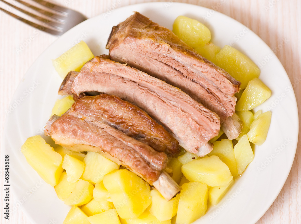 roasted pork ribs with potatoes roasted pork ribs with potatoes