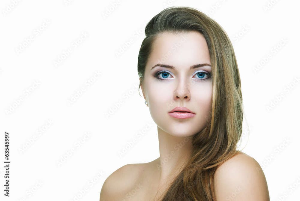 Beauty portrait of girl isolated on white Beauty portrait of girl isolated on white