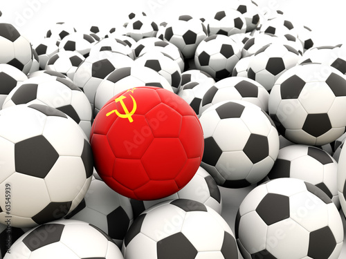 Football with flag of ussr