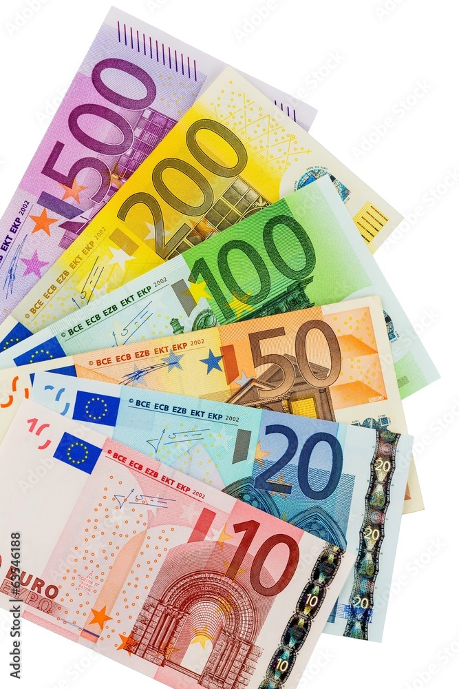 Viele verschiedene Euro-Geldscheine Viele verschiedene Euro-Geldscheine