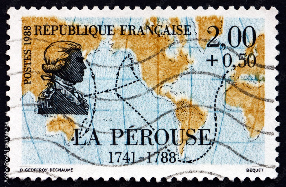 Postage stamp France 1988 Jean-Francois de La Perouse, Explorer