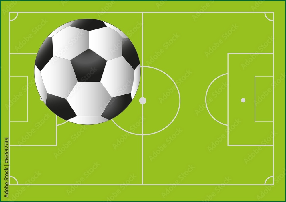 Football ball on the background with pitch Football ball on the background with pitch