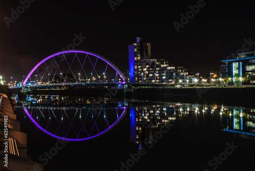 Clyde Arc bridge in Glasgow at night