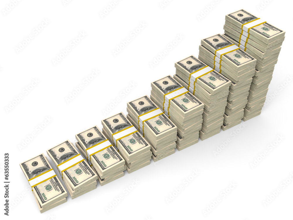 Money stacks graph. Money stacks graph.