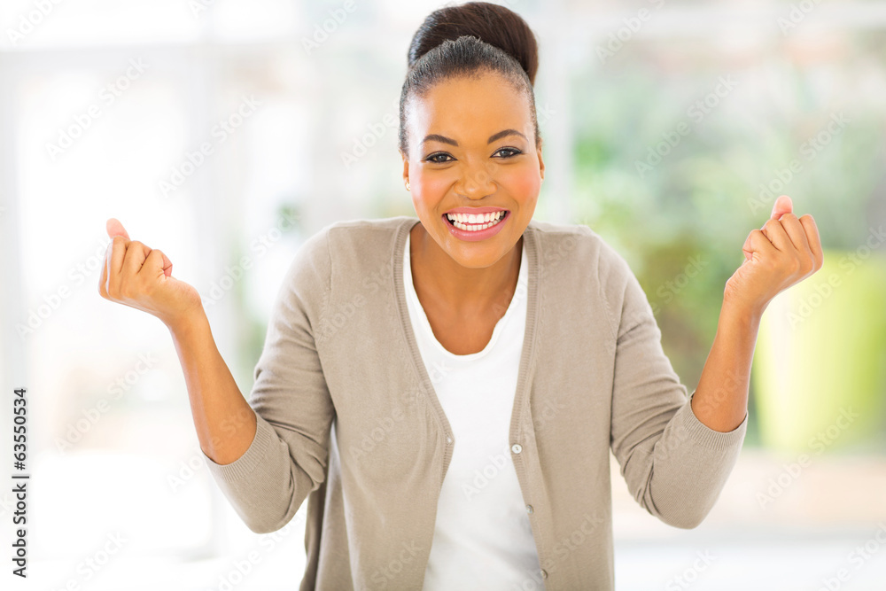 happy african woman indoors happy african woman indoors