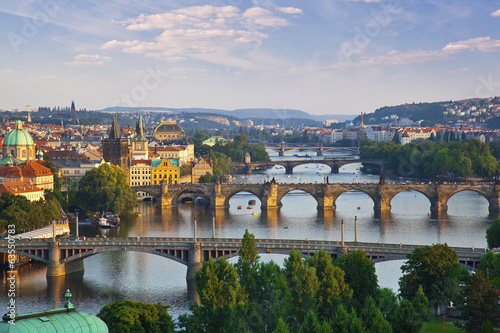 Beautiful bridges above Vltava, Prague