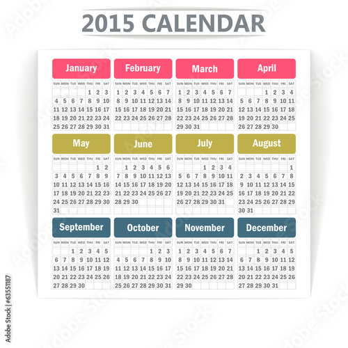 Calendar 2015.