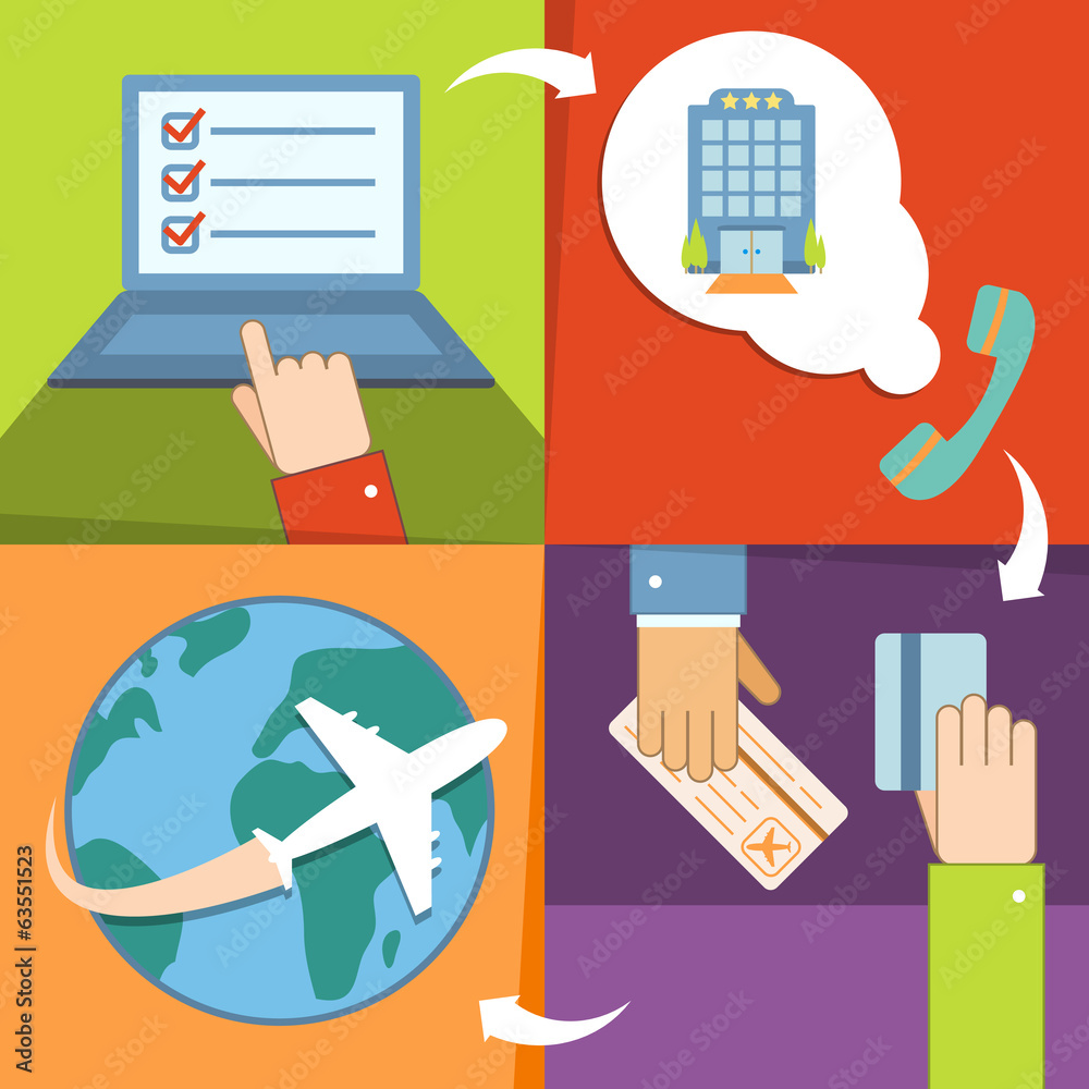 Business reservation and booking icons set Illustration Stock | Adobe Stock
