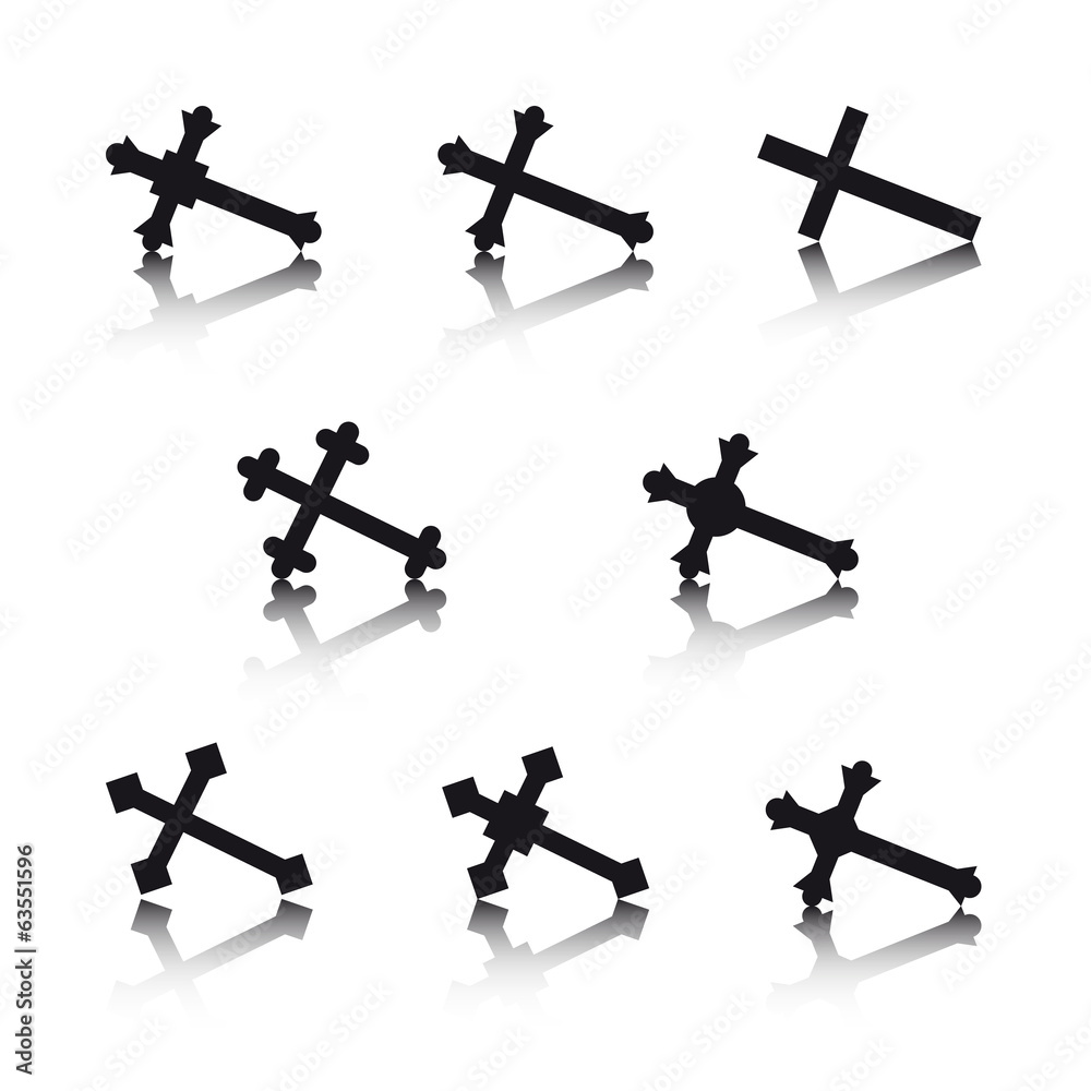 Collection of crosses isolated on white background Collection of crosses isolated on white background