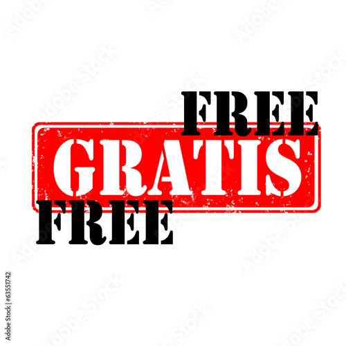 Gratis free rubber stamp with red and black,vector illustration