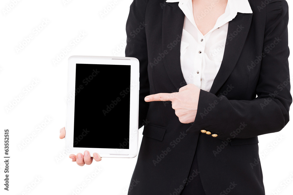 Working on digital tablet. Working on digital tablet.