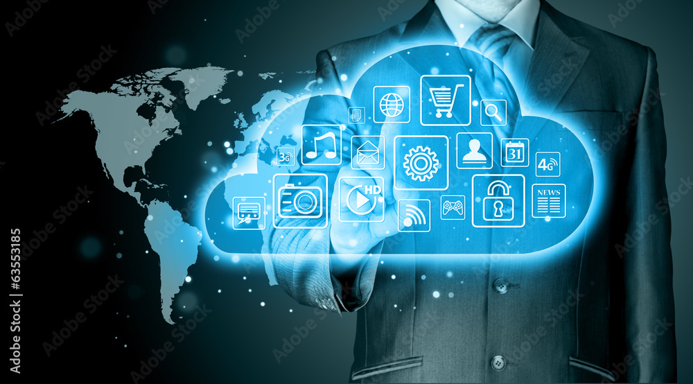 Cloud computing touchscreen interface Cloud computing touchscreen interface