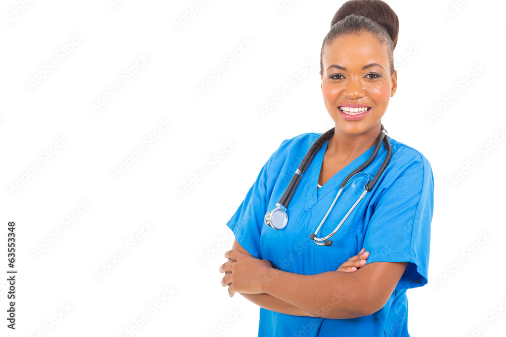 young african doctor with arms crossed young african doctor with arms crossed