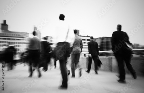 Businessmen Walking To Their Workplace