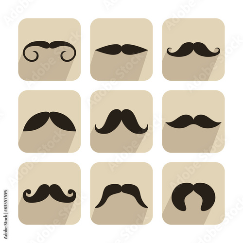 Set of mustache icons